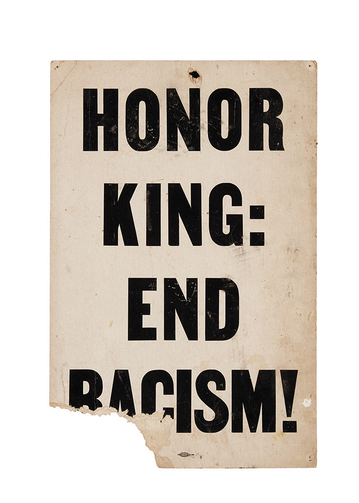 (KING, MARTIN LUTHER, JR.) Honor King: End Racism.
